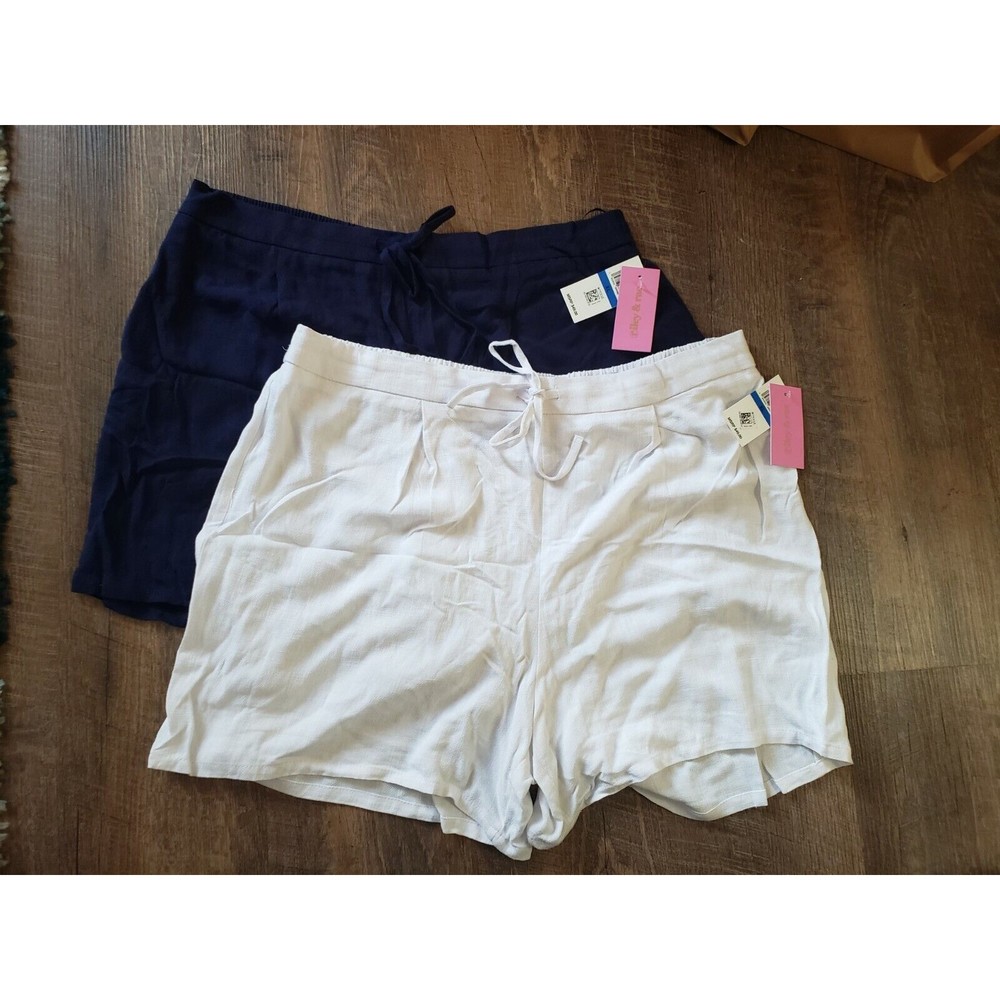 2 Pair Womens XL Rayon Linen Dressy Shorts Nwt From Macys
